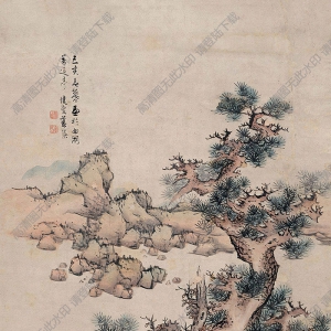 藍(lán)瑛國(guó)畫 秋江清話圖 高清大圖下載