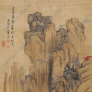 藍(lán)瑛國(guó)畫 秋山村屋圖 高清大圖下載