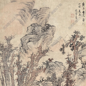 藍(lán)瑛國(guó)畫 秋山清話圖 高清大圖下載