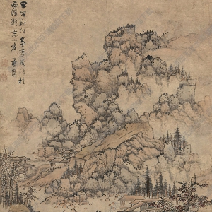 藍(lán)瑛國(guó)畫 秋溪讀書圖 高清大圖下載