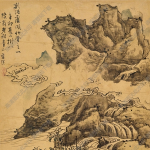 藍(lán)瑛國(guó)畫(huà) 夏山清泉 高清大圖下載