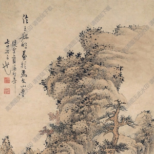 藍瑛作品 秋山晴靄 高清大圖下載