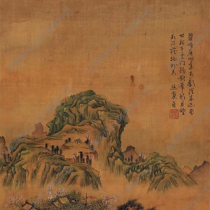 焦秉貞國(guó)畫(huà) 青綠山水圖 高清大圖下載