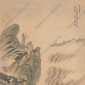 王翚國(guó)畫(huà) 仙山樓閣 高清大圖下載