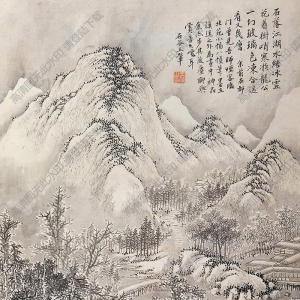 王翚國(guó)畫(huà) 雪景山林圖 高清大圖下載