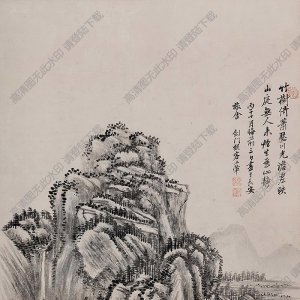 王翚國(guó)畫(huà) 竹樹(shù)山亭 高清大圖下載