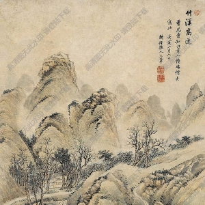 王翚國(guó)畫(huà) 竹溪高逸 高清大圖下載