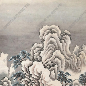 董邦達(dá)國(guó)畫(huà) 雪溪持杖圖 高清大圖下載