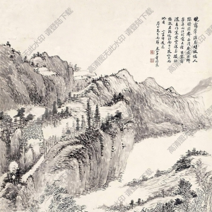 董邦達作品 溪山曉靄圖 高清大圖下載