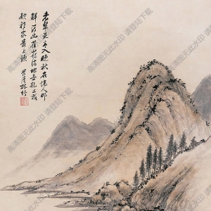 林紓國(guó)畫(huà) 老翠荒青入晚秋 高清大圖下載