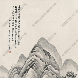 林紓國(guó)畫(huà) 臨吳歷山水 高清大圖下載