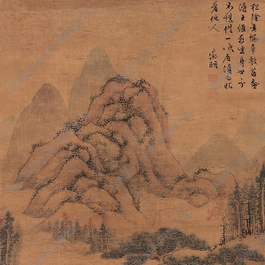 文征明作品 柳蔭聽(tīng)泉圖 高清大圖下載