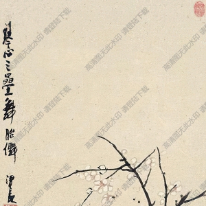 任熊?chē)?guó)畫(huà) 梅花小鳥(niǎo) 高清大圖下載