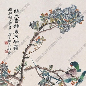 陸恢國畫 芭蕉鸚鵡 高清大圖下載