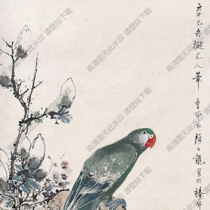 顏伯龍國(guó)畫 玉蘭鳴禽 高清大圖下載