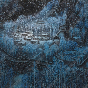 張憑國(guó)畫(huà) 山村雪夜 高清大圖下載