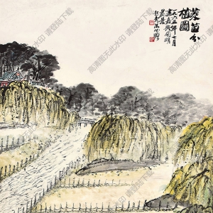 朱屺瞻國(guó)畫(huà) 菱苗分植圖 高清大圖下載