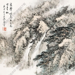 俞子才國(guó)畫(huà) 松泉圖 高清大圖下載