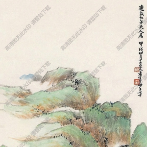 蕭俊賢國(guó)畫(huà) 翠澗小筑圖 高清大圖下載