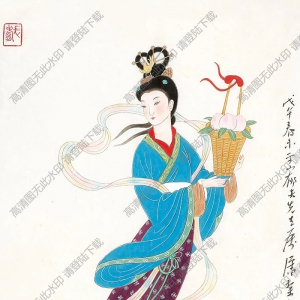 潘絜茲作品 麻姑獻(xiàn)壽 高清大圖下載