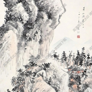 吳鏡汀國(guó)畫 黃山 高清大圖下載