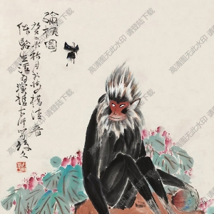 李瓊久國(guó)畫(huà) 獼猴圖 高清大圖下載