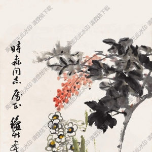 陳秋草國(guó)畫(huà) 花石圖 高清大圖下載