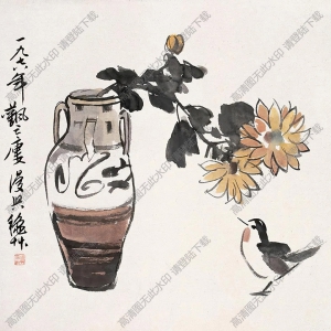 陳秋草國(guó)畫(huà) 瓶花 (2) 高清大圖下載