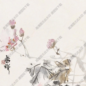 張書旗國(guó)畫 芙蓉雙雞 高清大圖下載