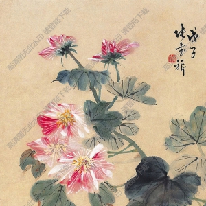 張書旗國(guó)畫 芙蓉鴛鴦 高清大圖下載