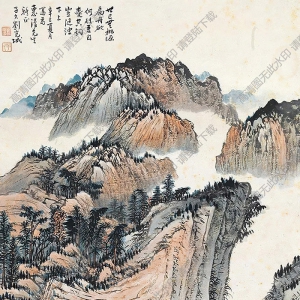 劉子久國(guó)畫 秋山獨(dú)釣 高清大圖下載